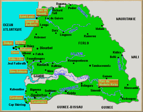 VOICI LA CARTE DU SENEGAL